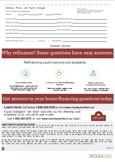 Relevé d'hypothèque bancaire Canada Money Mentors (MM), 3 pages, 3 scr template
